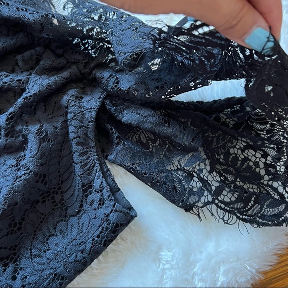 Madewell Floral Lace Off Shoulder Oversized Mini Dress Sz 0 - Picture 9 of 16